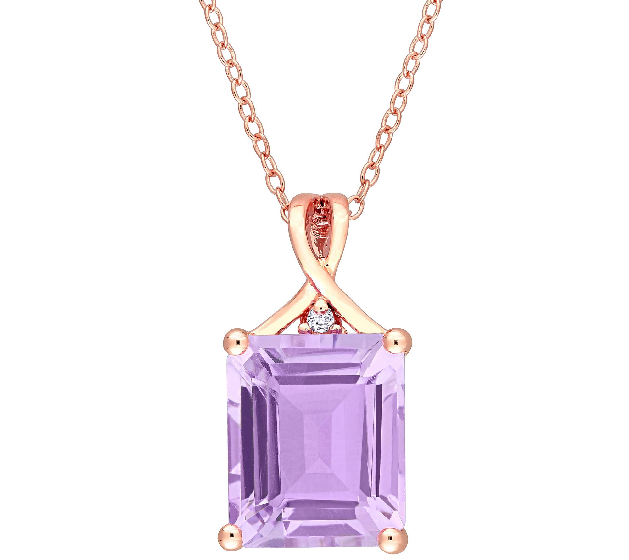 18K Rose Gold Plated 5.85 cttw Mulit-Gemstone Pendant w/ Chai