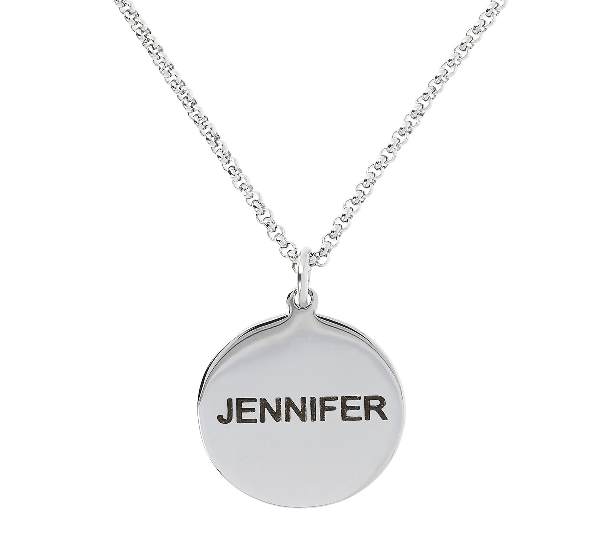 Steel by Design Personalized Round Pendant w/ C hain