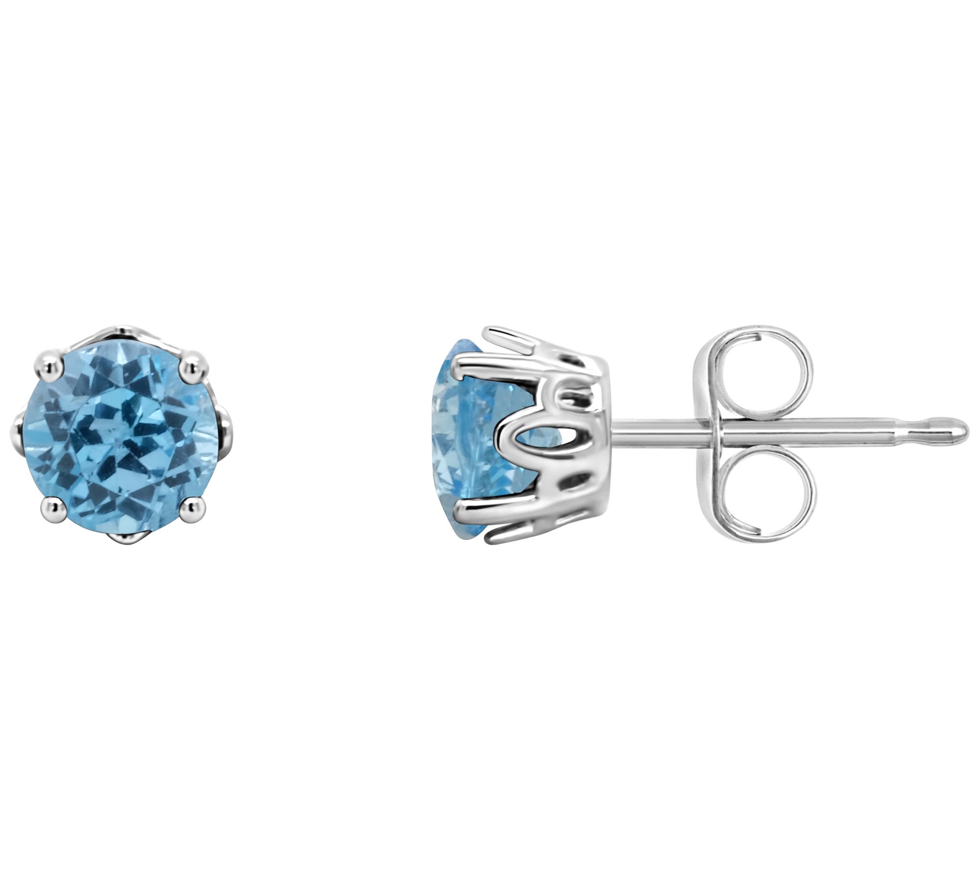 Sterling Round Birthstone Stud Earrings
