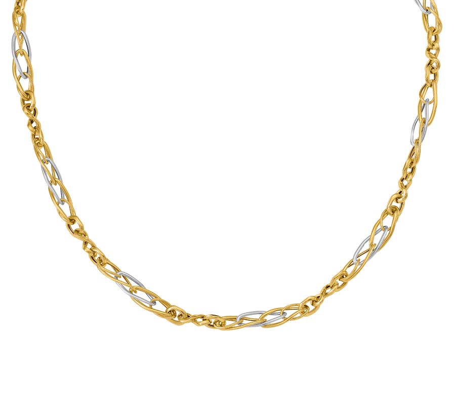 Italian Gold 18 Two-Tone Infinity Link Necklac e, 14K