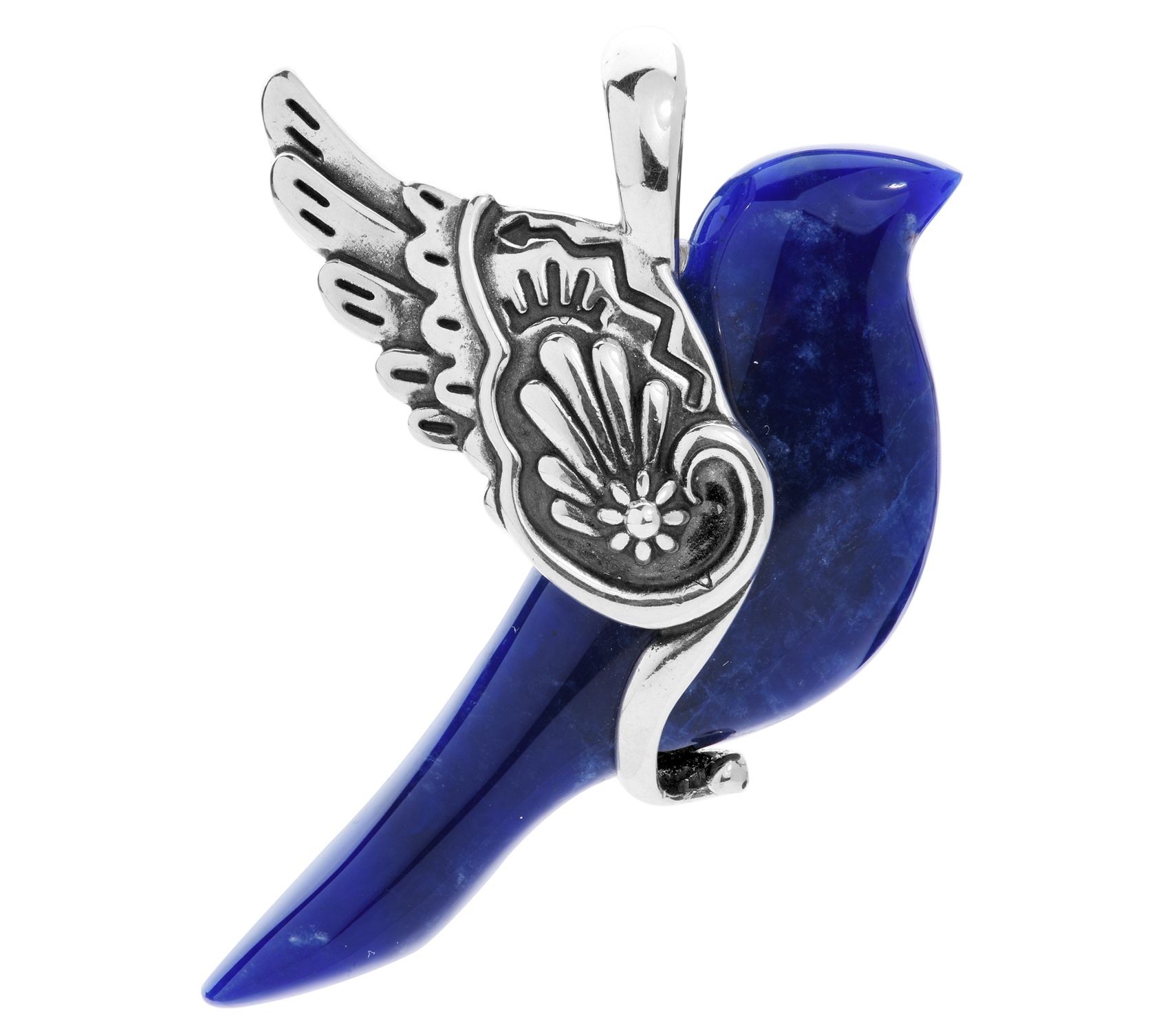 American West Sterling Silver Sodalite Bird Enhancer
