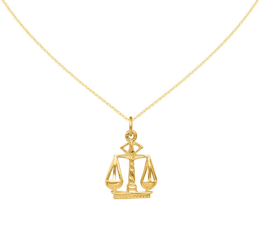 14K Scales Of Justice Pendant w/Chain Page 1 —