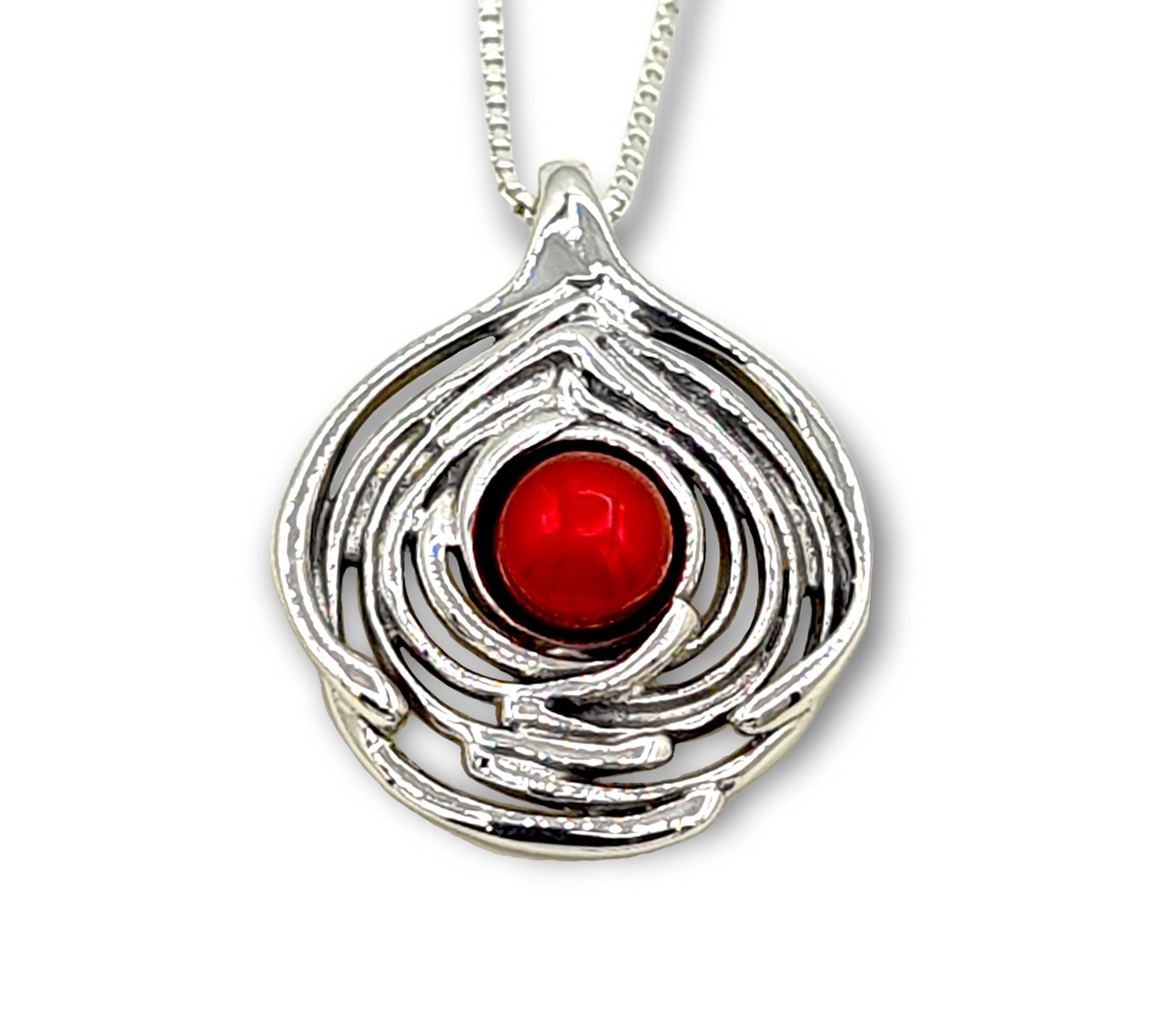 Hagit Sterling Silver & Pearl Wave Pendant w/ C hain