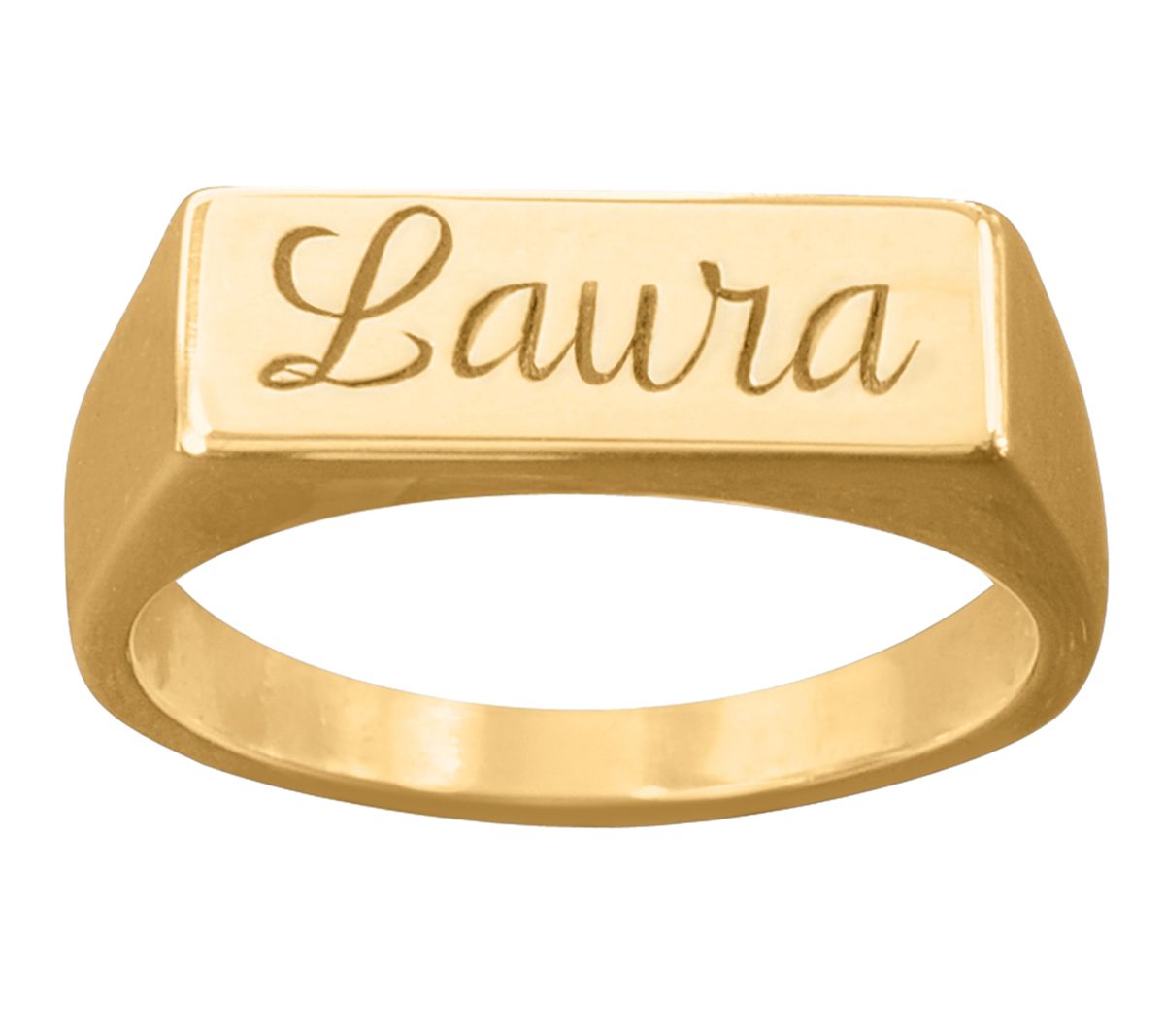 14K Gold-Plated Personalized Engraved Name Ring