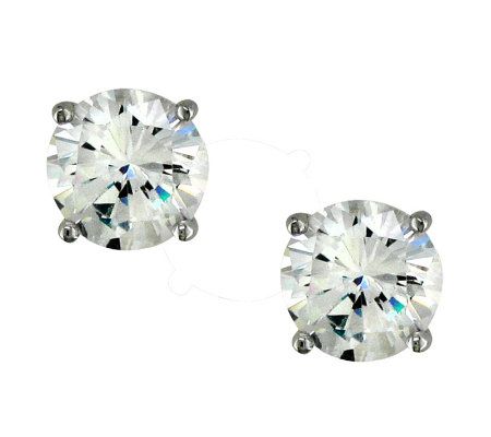 Diamonique 5 cttw Round Stud Earrings, Platinum Clad