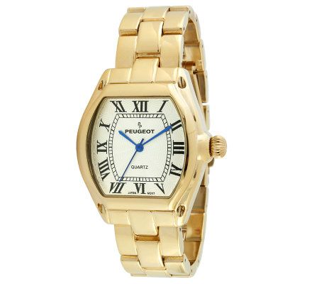 Peugeot Womens Goldtone Roman Numeral Bracelet Watch