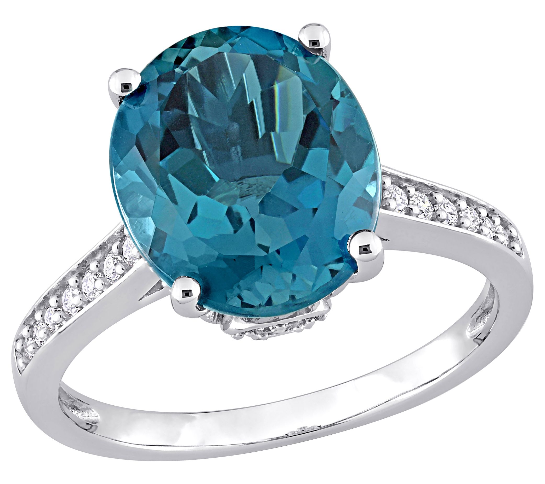 Bellini 5.05 cttw Blue Topaz & 0.25 cttw Diamon d Ring, 14K