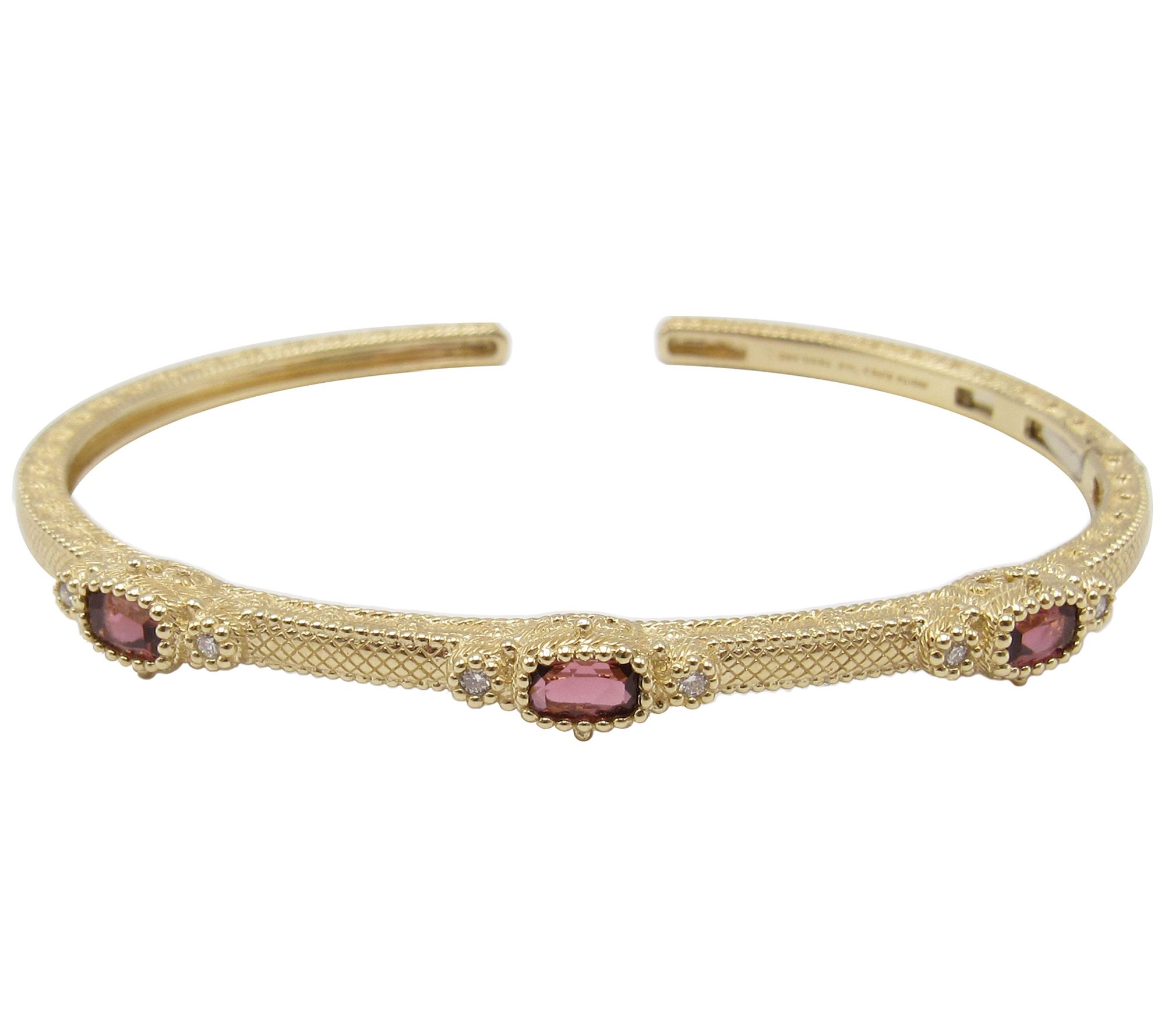 Judtih Ripka 14K Pink Tourmaline & Diamond Acce nt Estate Cuff