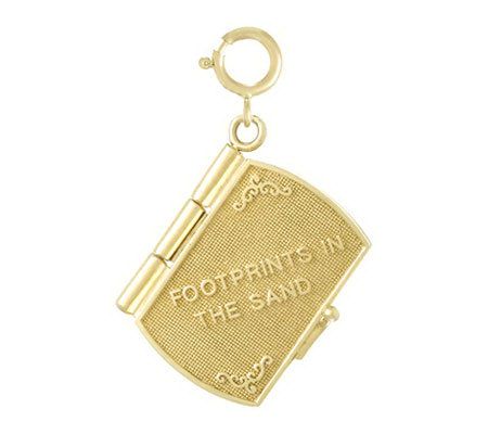Footprints in the Sand Prayer BookCharm, 14k