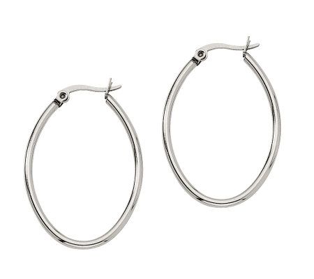 Steel by Design 1 Oval Hoop Earrings