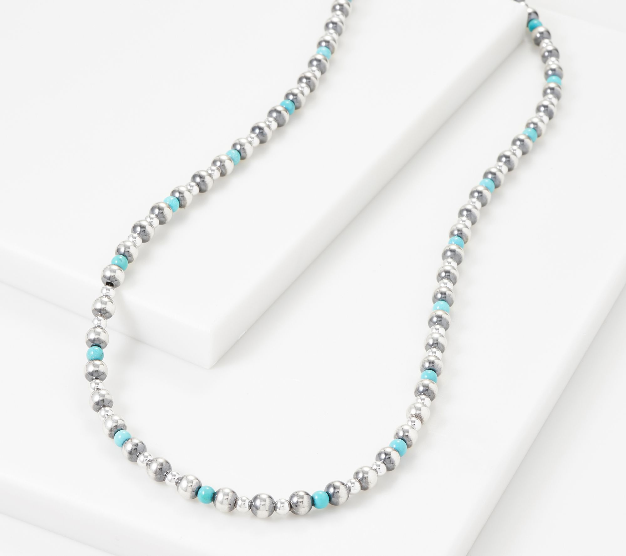 American West Sterling & Gemstone Bead 24 Necklace