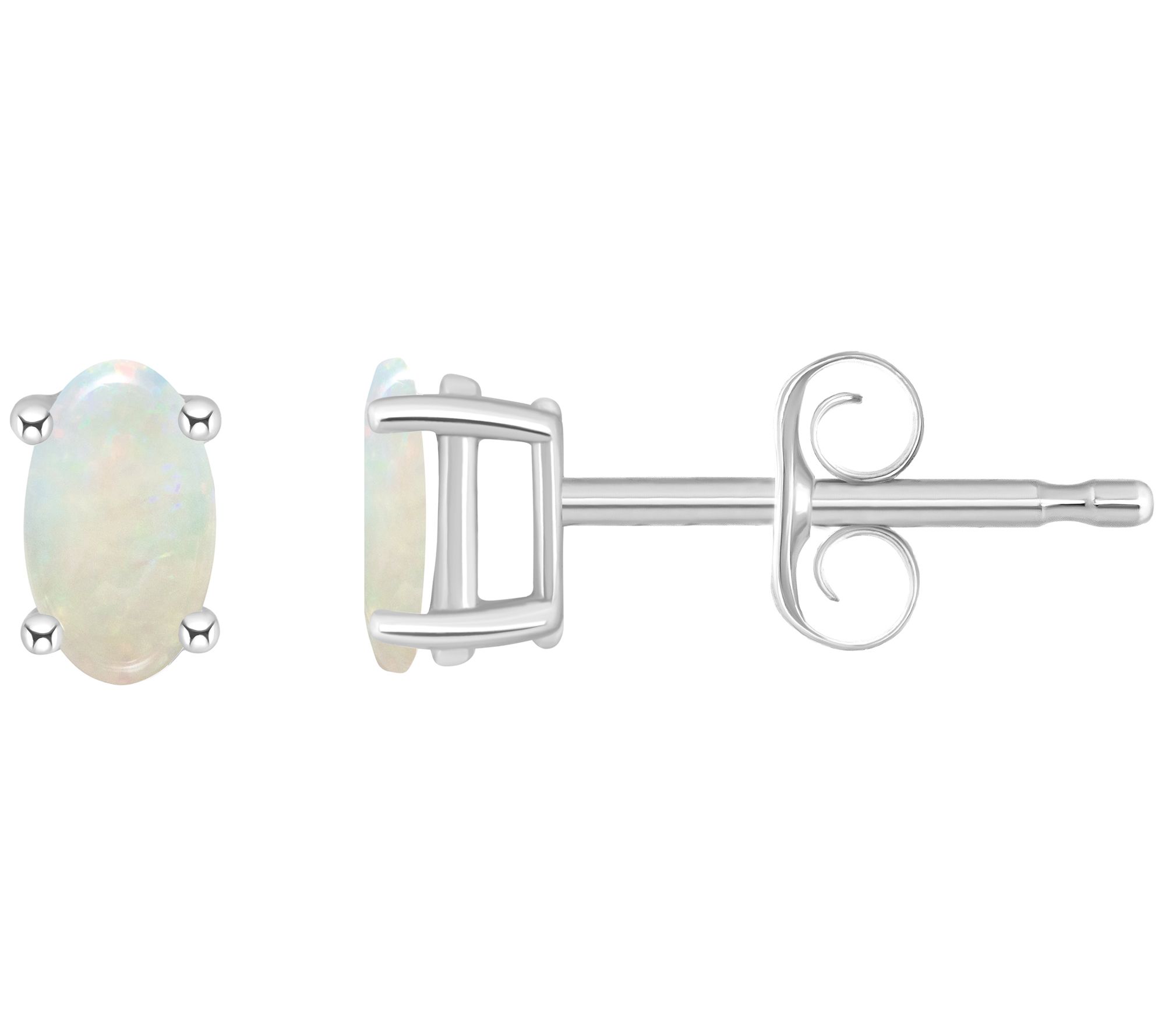 14K Gold Oval 0.30 cttw Opal Stud Earrings