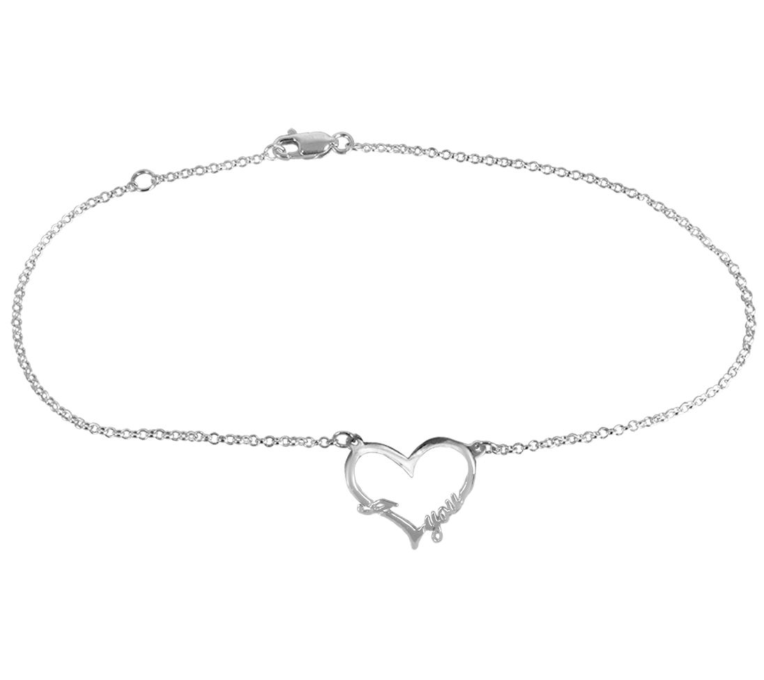Open Heart "I Love You" Sterling Silver
