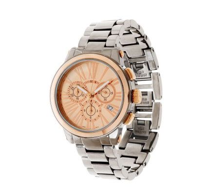 Vicence 14K Gold Bezel Chronograph Ceramic L in Watch