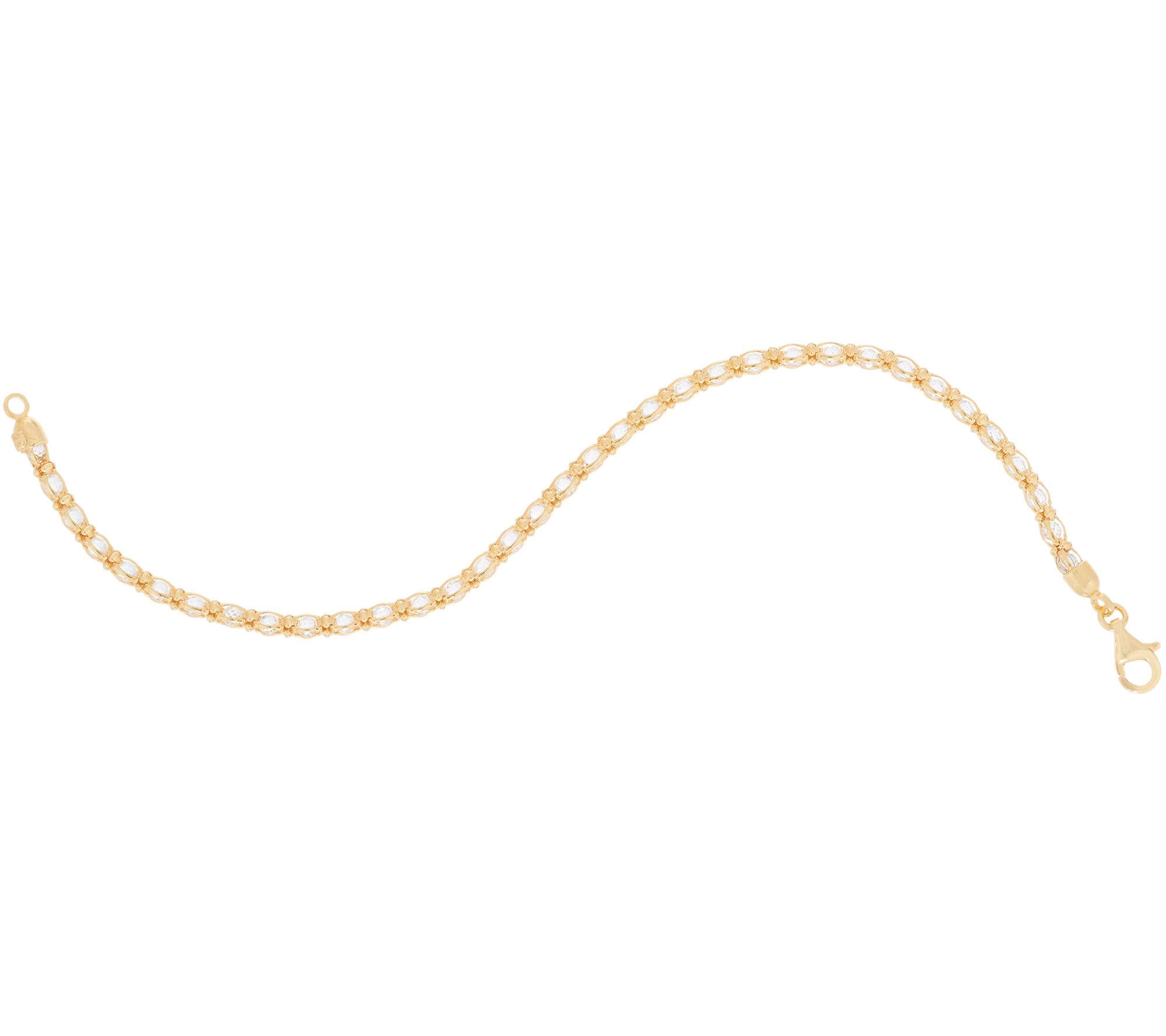 Diamonique Caged Tennis Bracelet, Sterling or 14K Clad