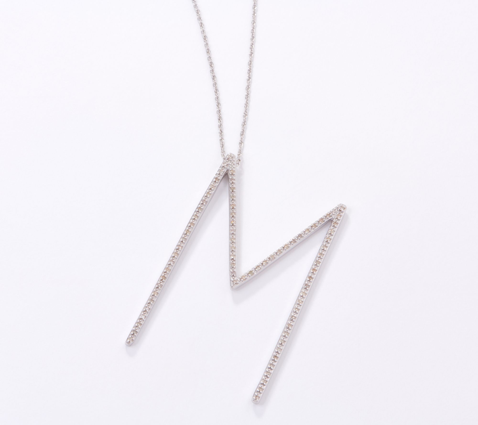 Affinity Diamonds 1/3cttw Initial Necklace, Sterling Silver
