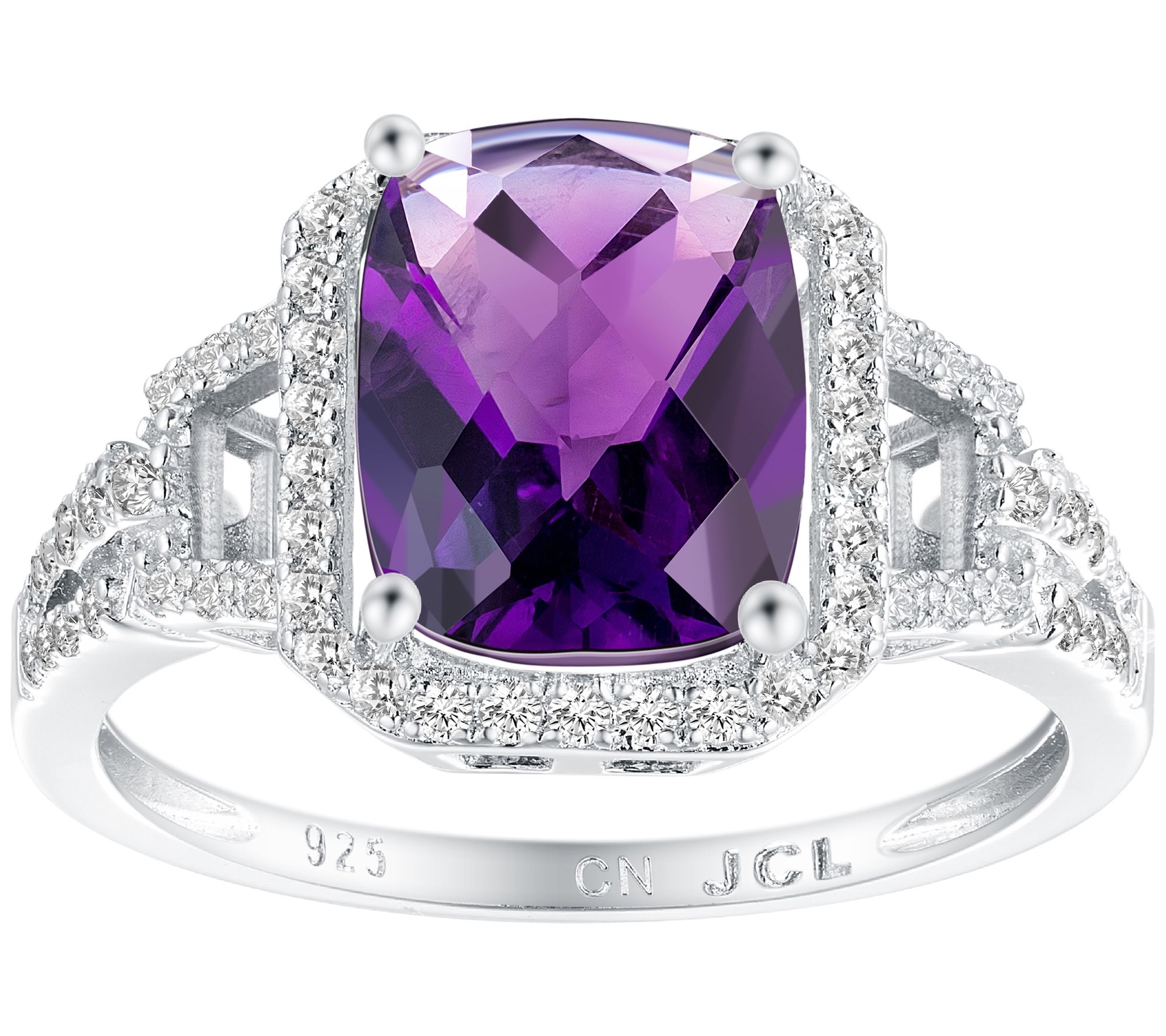 Sterling Silver Checkerboard Multi-Gem stone Ri ng