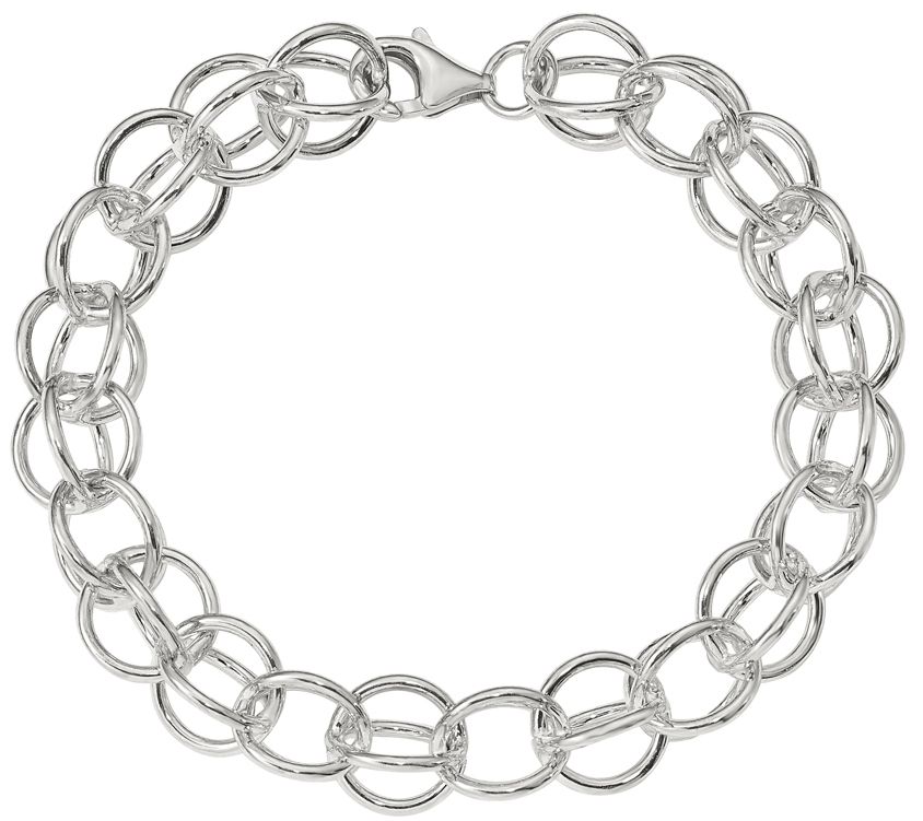Italian Silver 7-1/2 Circle Link Bracelet, 22. 5g