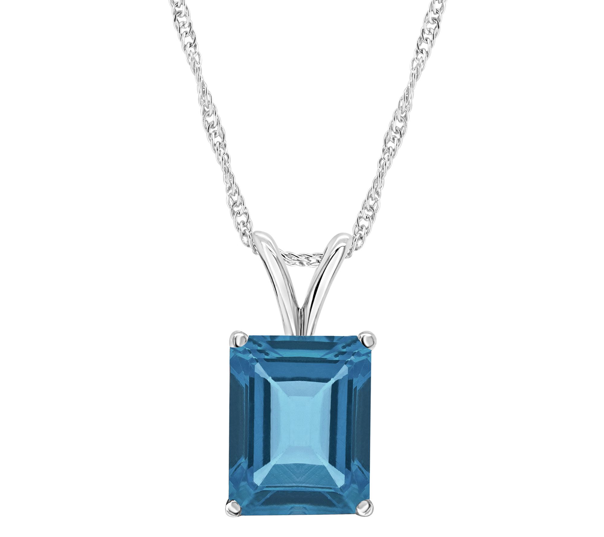 14K Gold 3.80 cttw London Blue Topaz Pendant wi th Chain