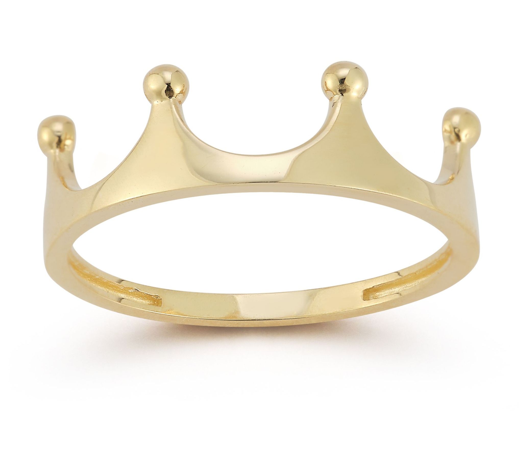 Luminosa Gold Polished Crown Band Ring, 14K