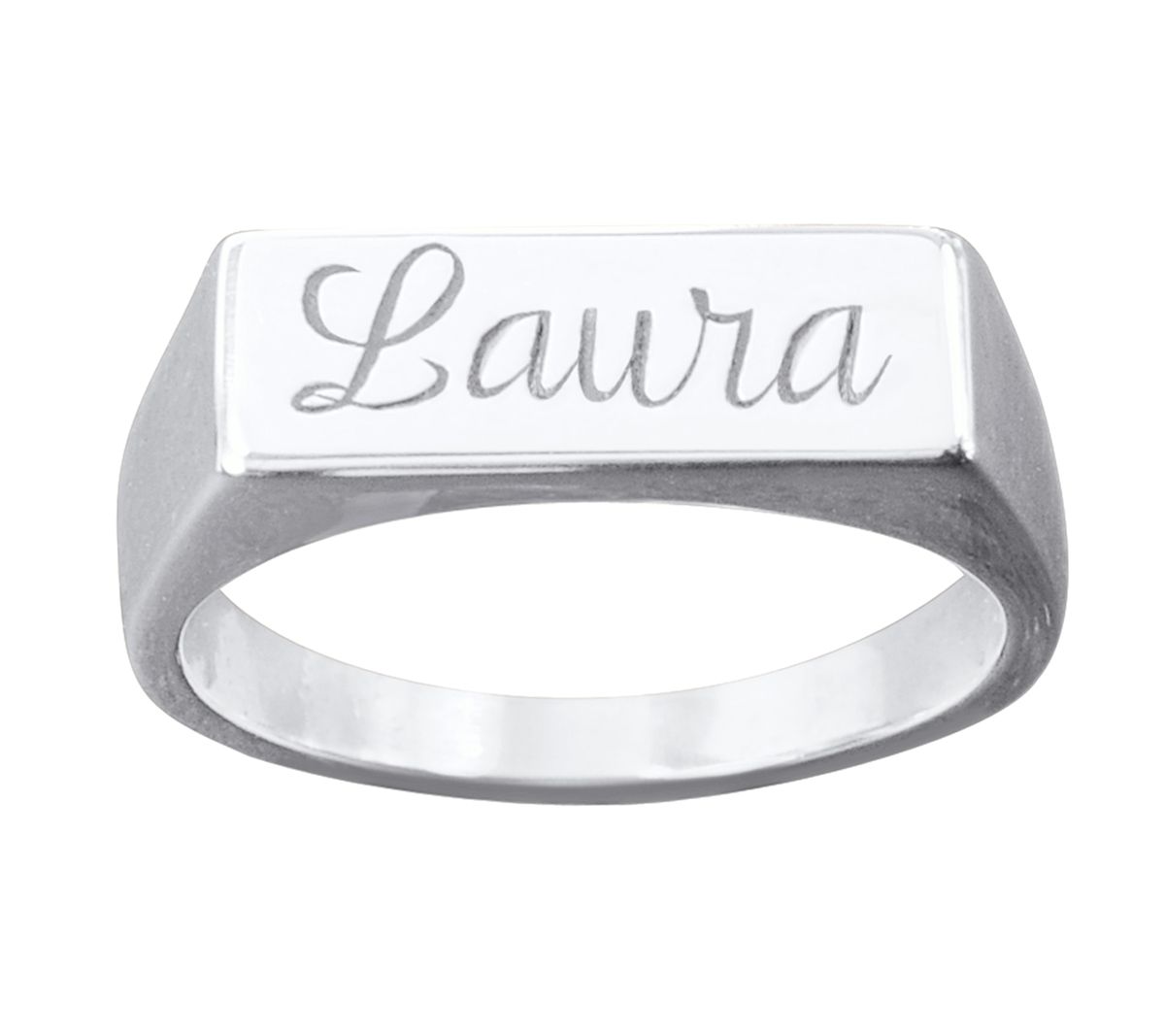 Sterling Silver Personalized Engraved Name Ring
