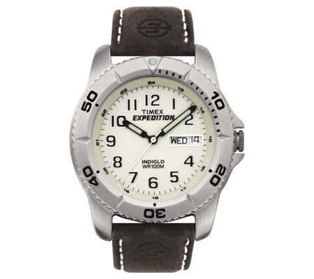 Timex Mens Expedition Watch with Brown Leather Band