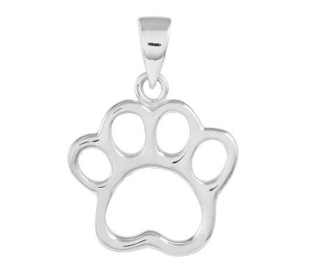 Sterling Polished Paw Pendant