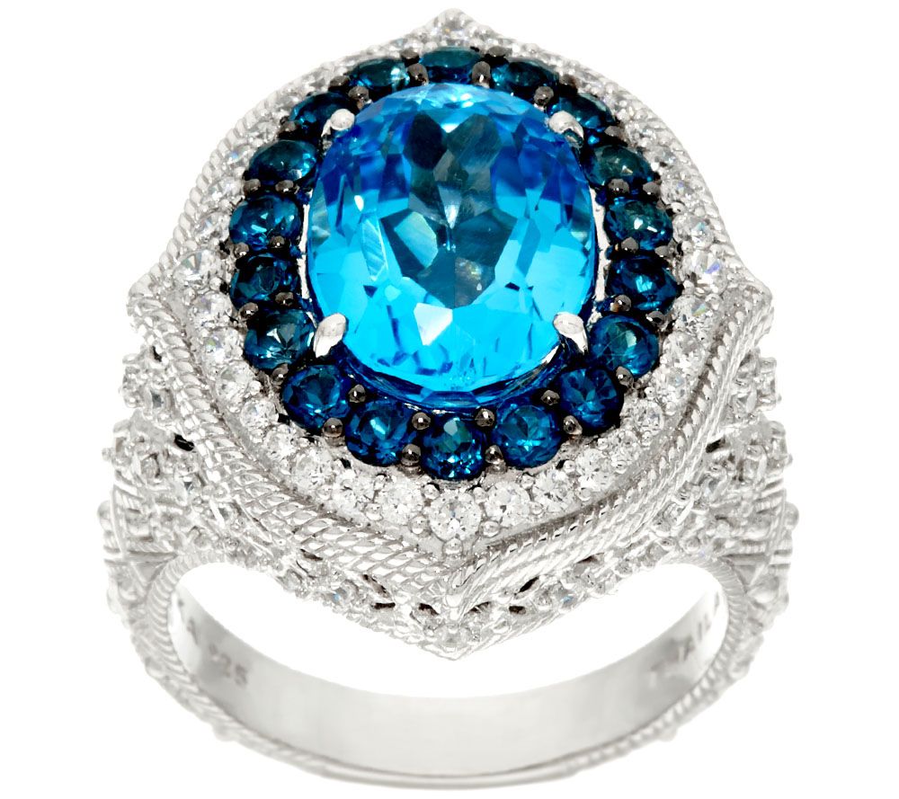 Judith Ripka Sterling_7.50 cttw Blue Topaz & Diamonique Ring - Page 1 ...