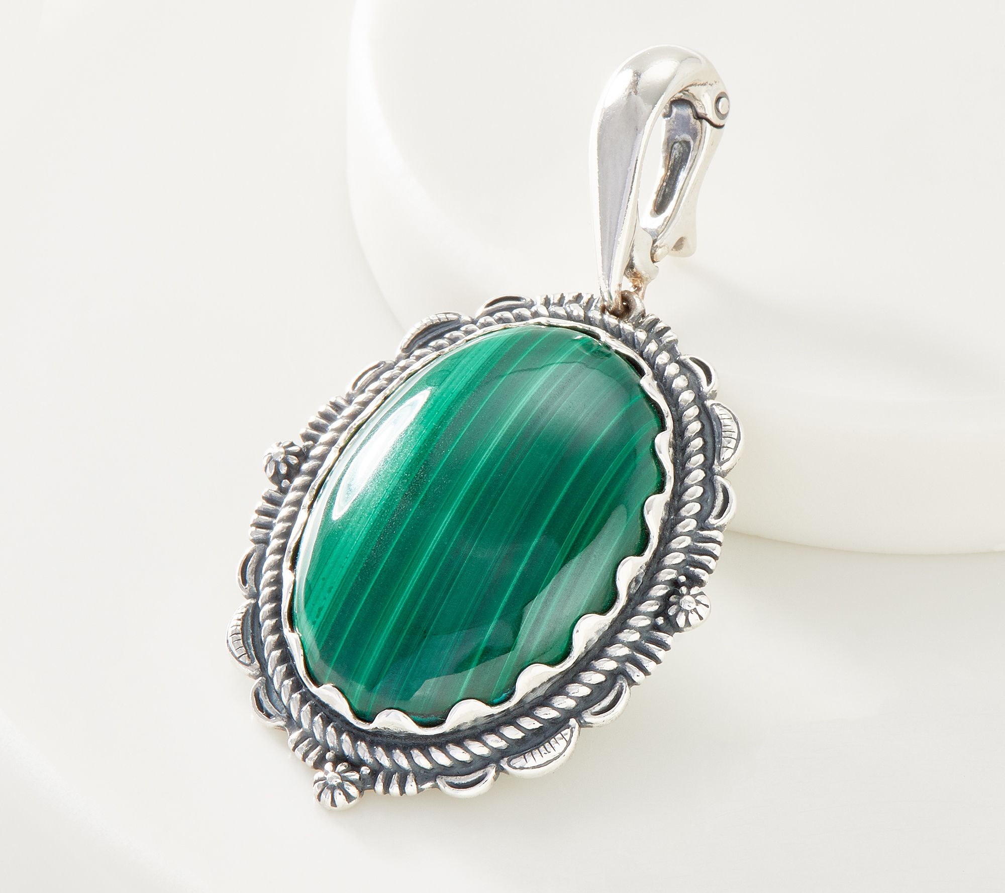 American West Sterling Silver Unique Oval Gemstone Enhanc