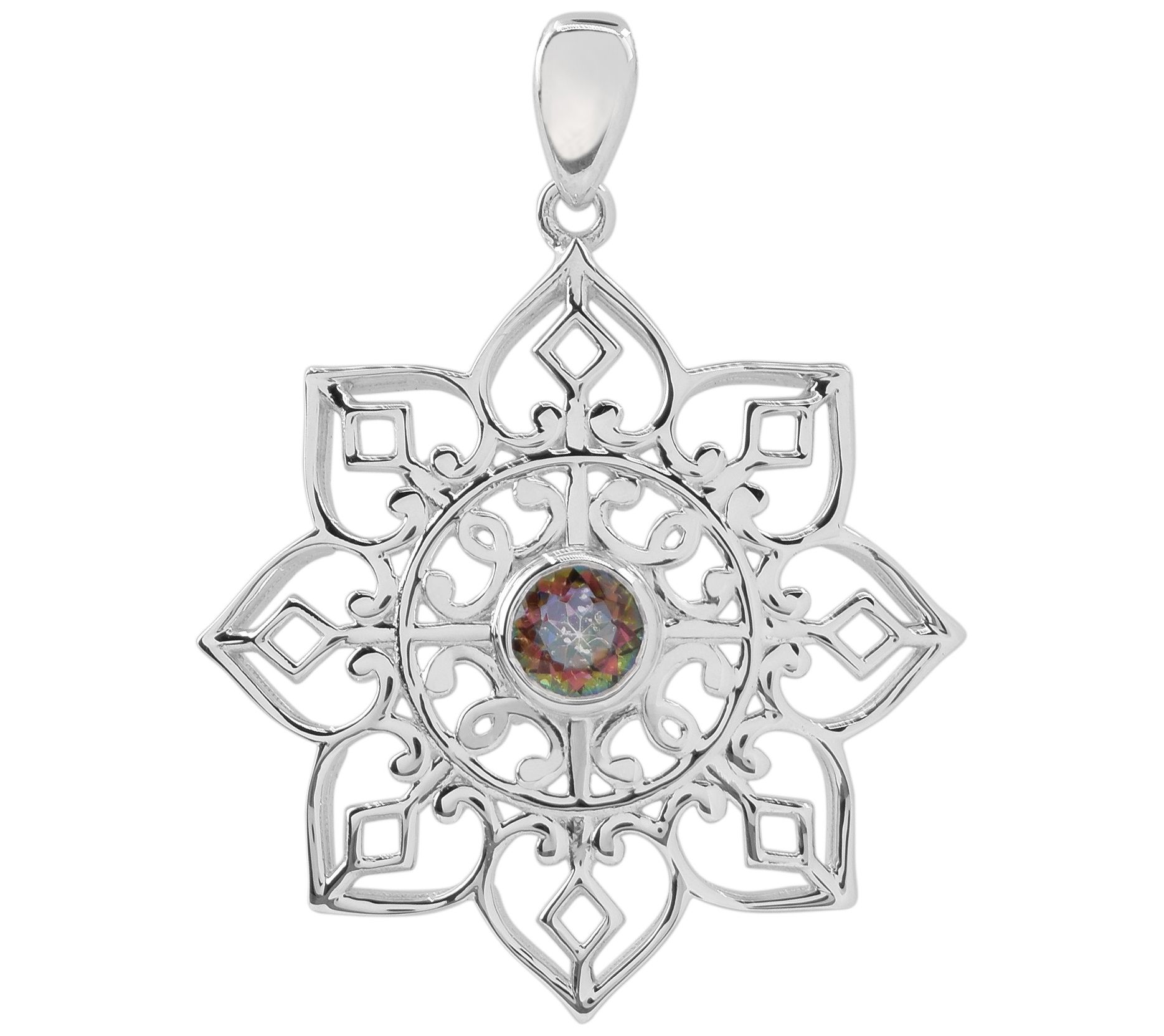 Artisan Crafted Sterling Silver Coated Quartz P endant