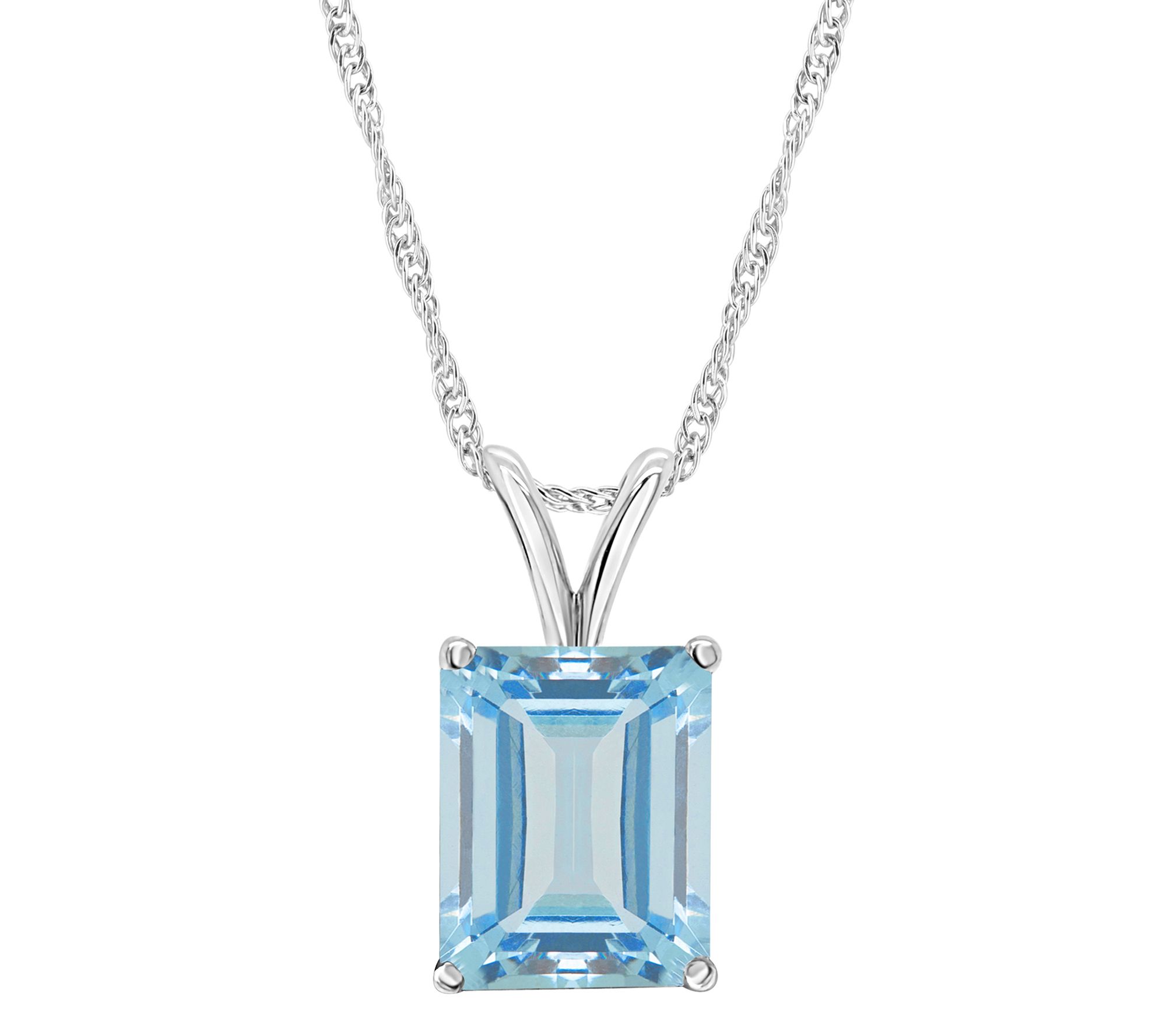 14K Gold 3.80 cttw Sky Blue Topaz Pendant with hain