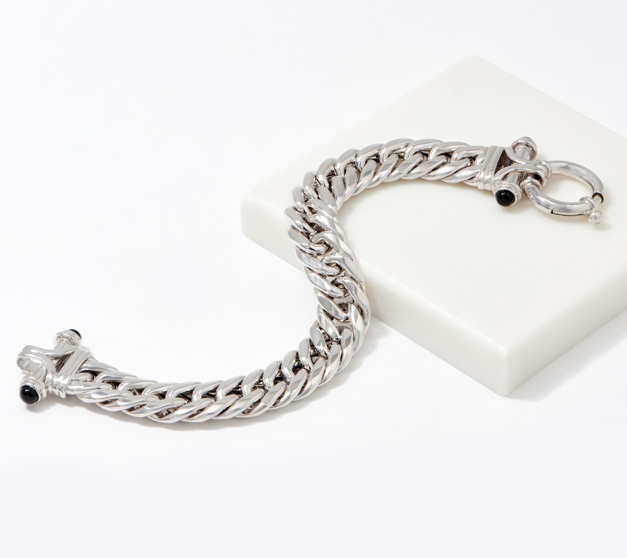 Sterling Silver Cuban Link 7-1/4 Bracelet by Silver Style