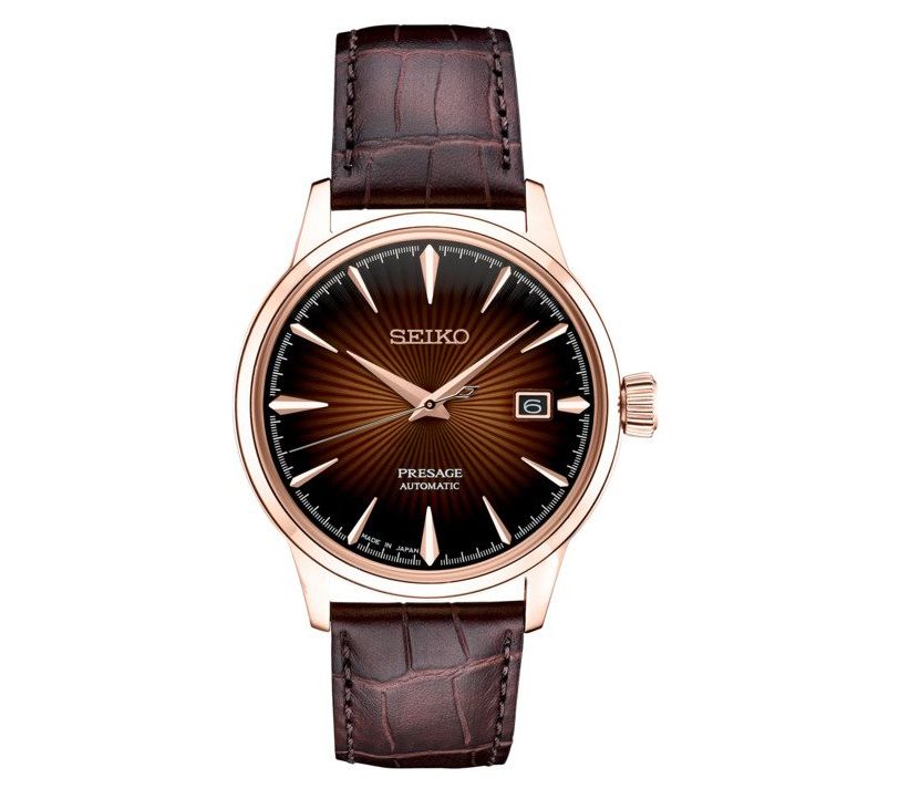 Seiko Mens Presage Automatic Brown Dial Watch