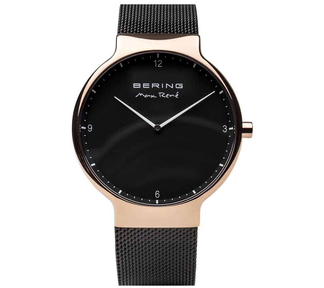 Bering Mens Polished Rosetone Milanese Watch