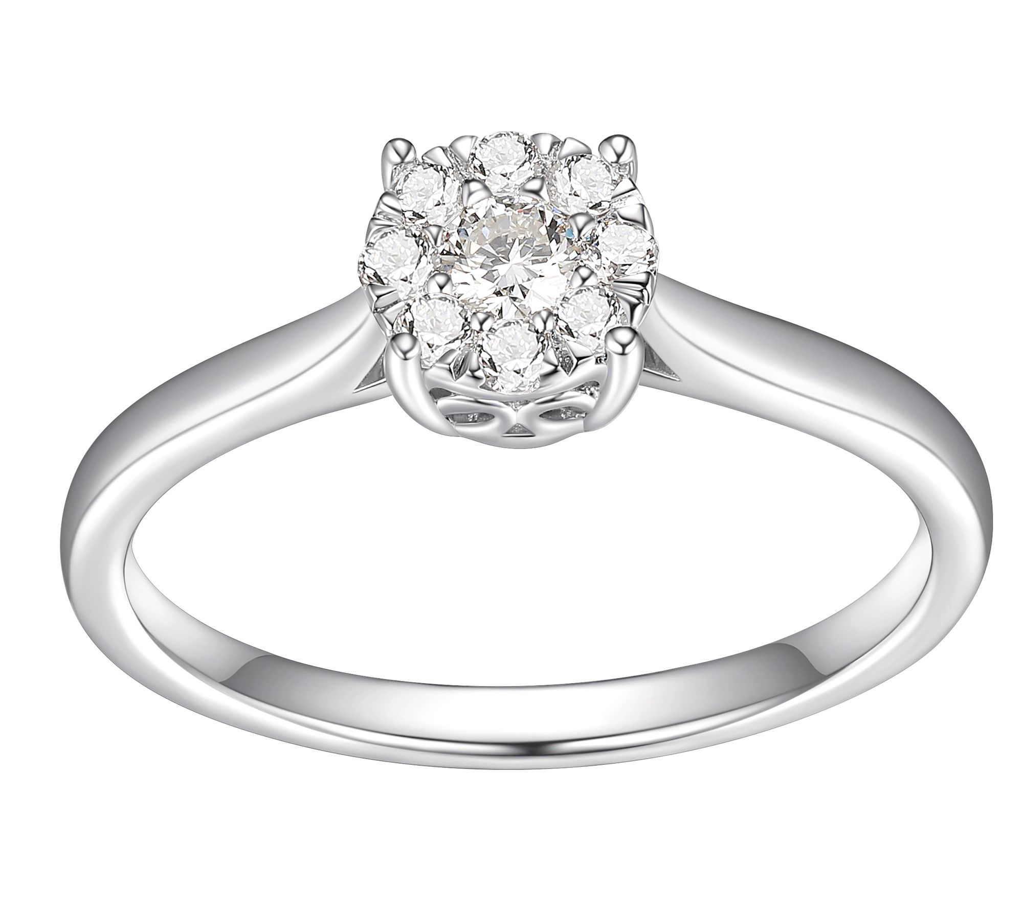 LuxLab Diamonds 0.25 cttw Lab Grown Ring, Sterling Silver