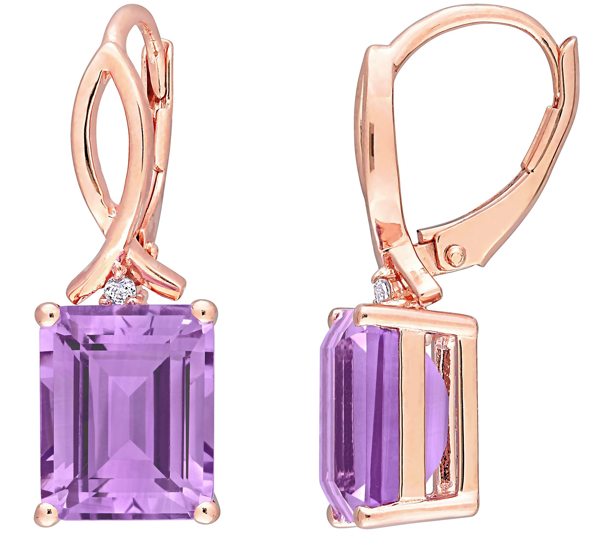 18K Rose Gold Sterling 6.30 cttw Multi-Gemstone Earrings