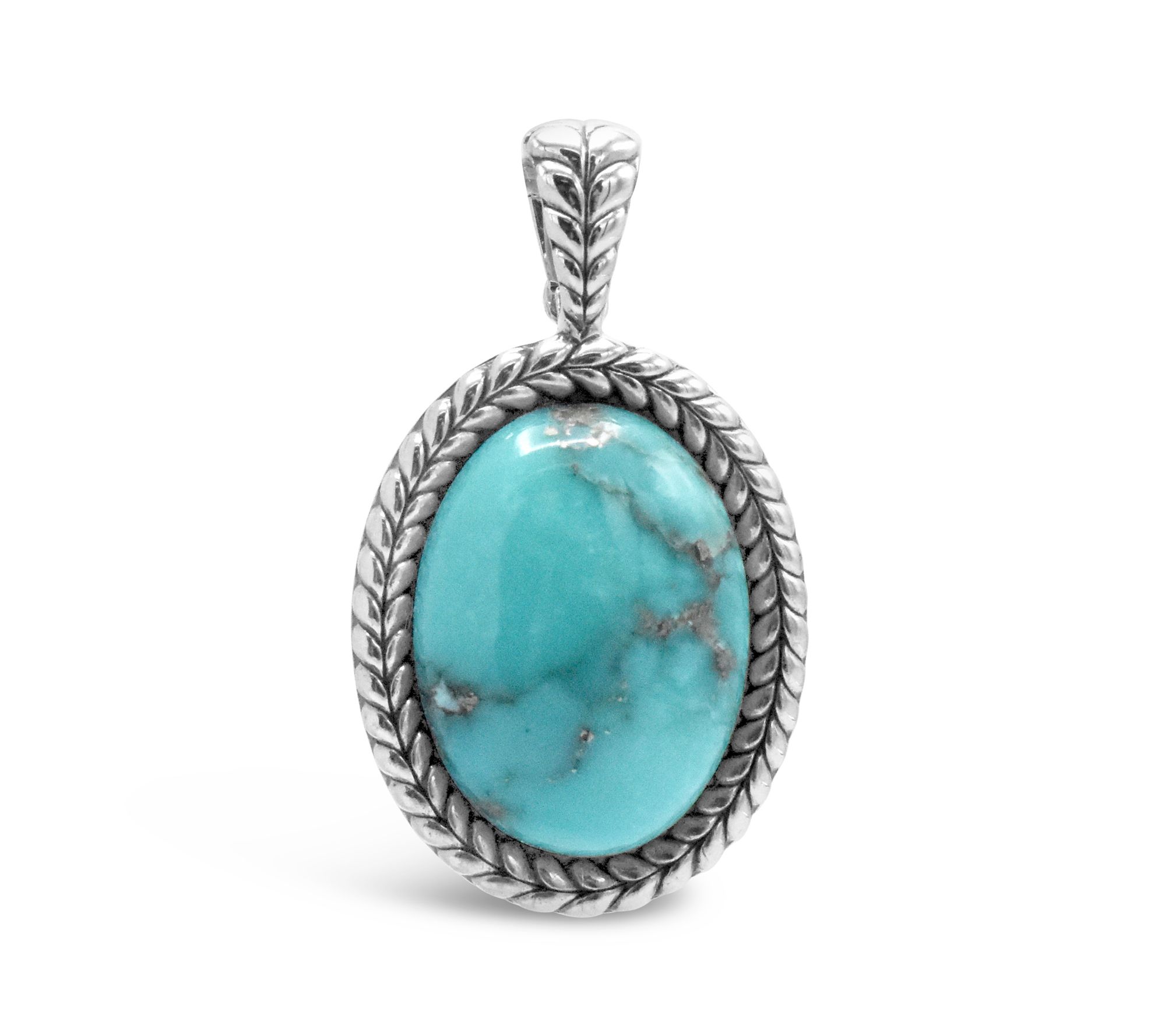 Tiffany Kay Studio Sterling Herringbone Turquoi se Enhancer