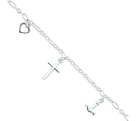 Sterling 10 Cross Anklet