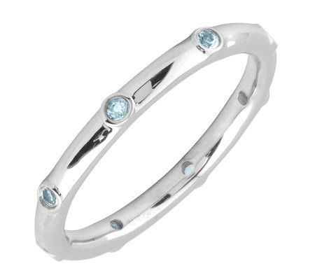 Simply Stacks Sterling Aquamarine Multi-stone S tackable Ring