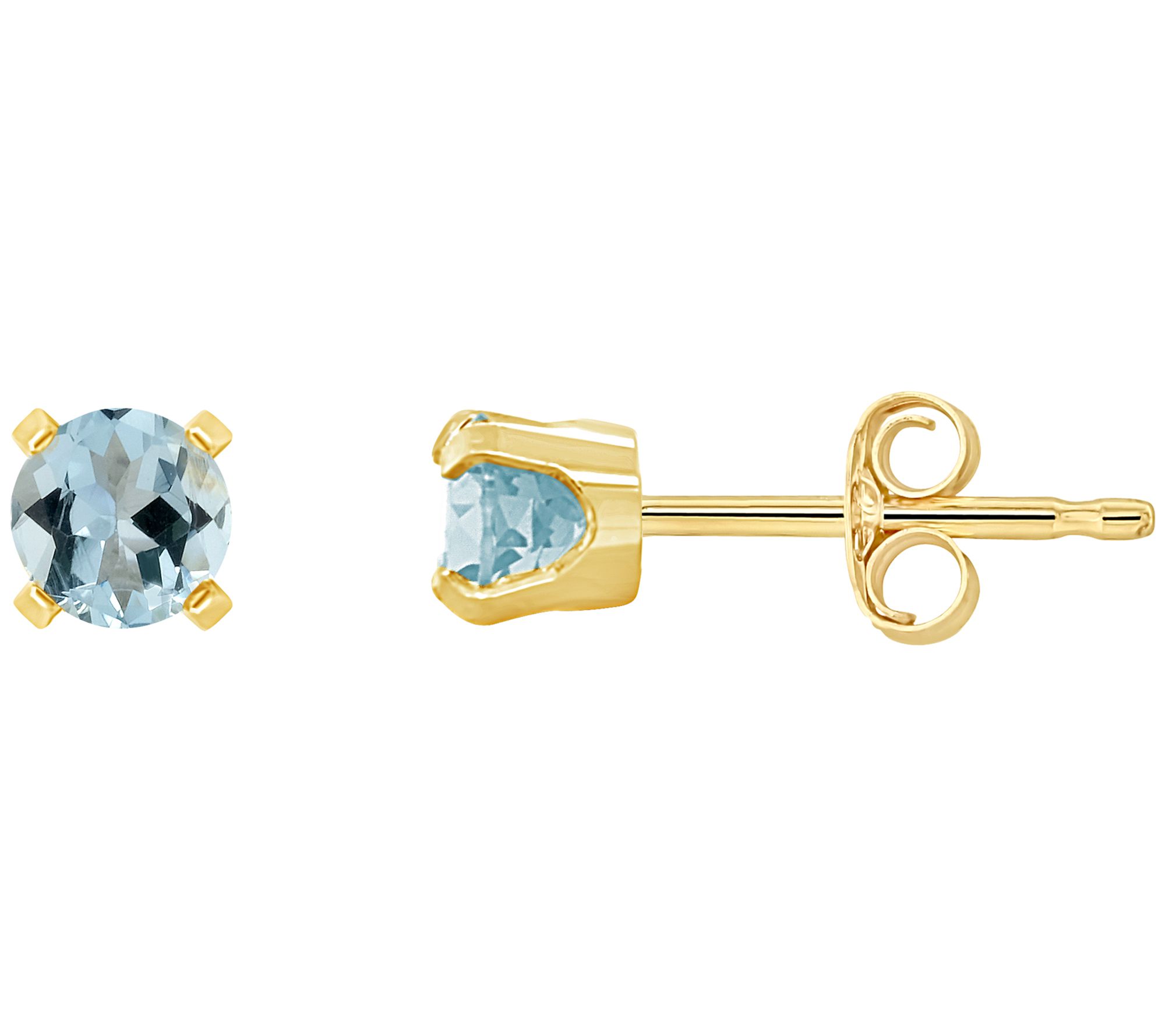 Choice of Birthstone 4mm Round Stud Earrings, 1 4K Yellow Gold