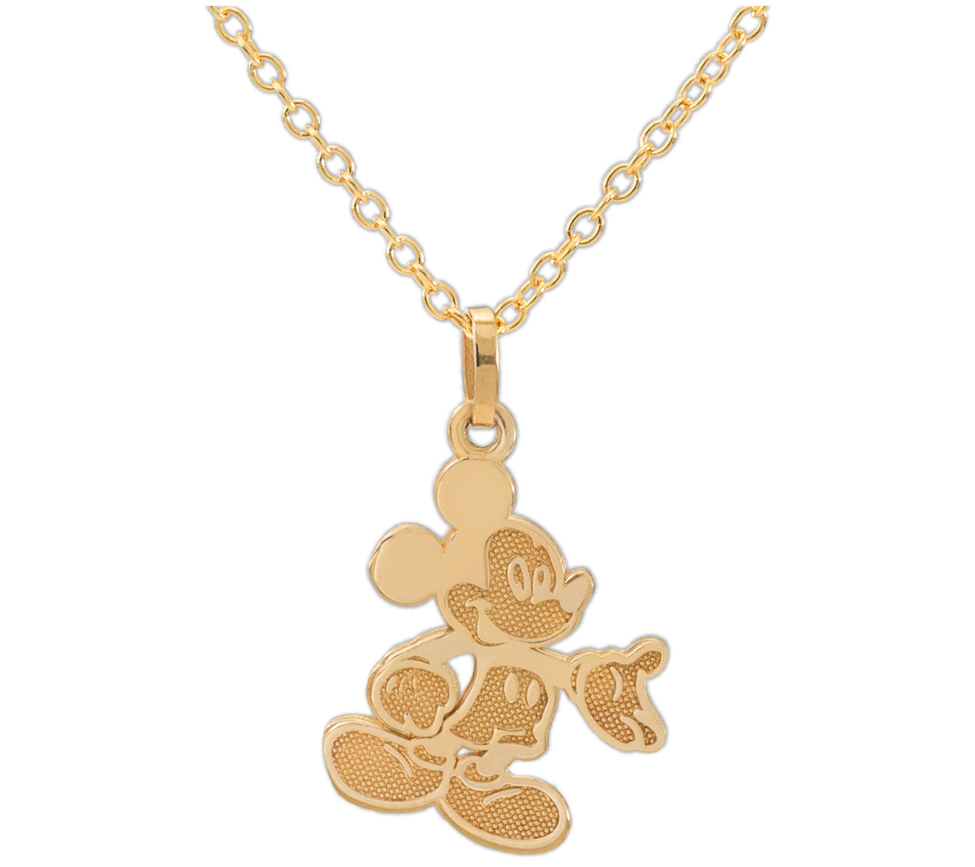 Disney Mickey Mouse Pendant with Chain, 14K Gol