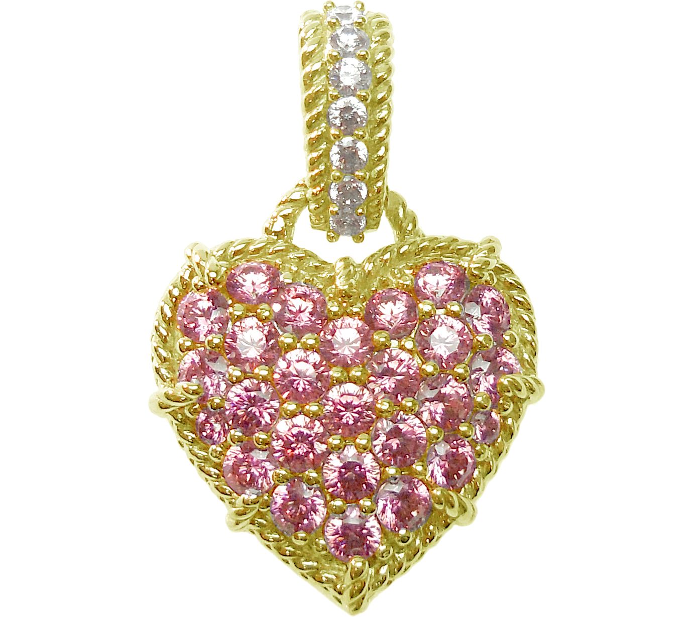 Judith Ripka 14K Clad Diamonique & Choice of He art Enhancer
