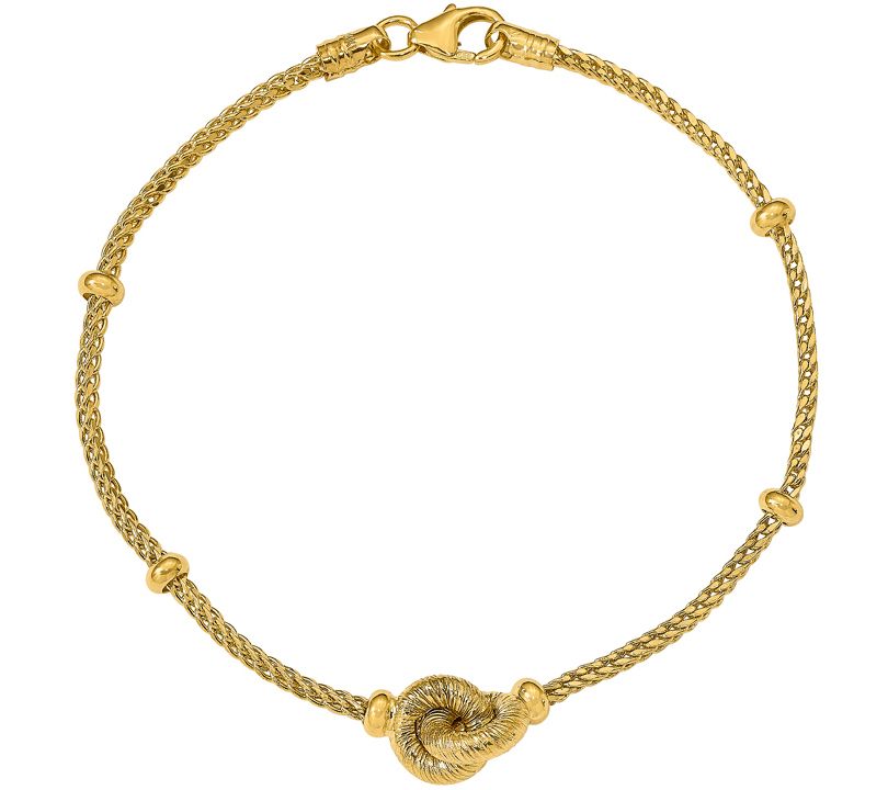 Italian Gold Interlocking Wheat Bracelet 14K, 3 .4g