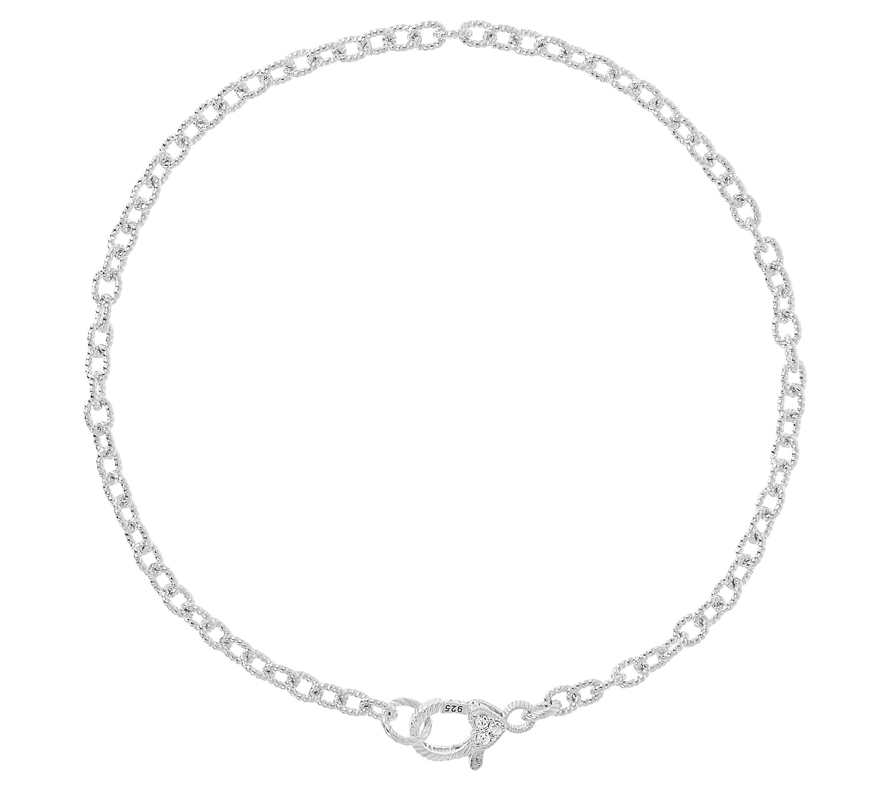 Judith Ripka Sterling Silver Diamond-Cut A nkle Bracelet