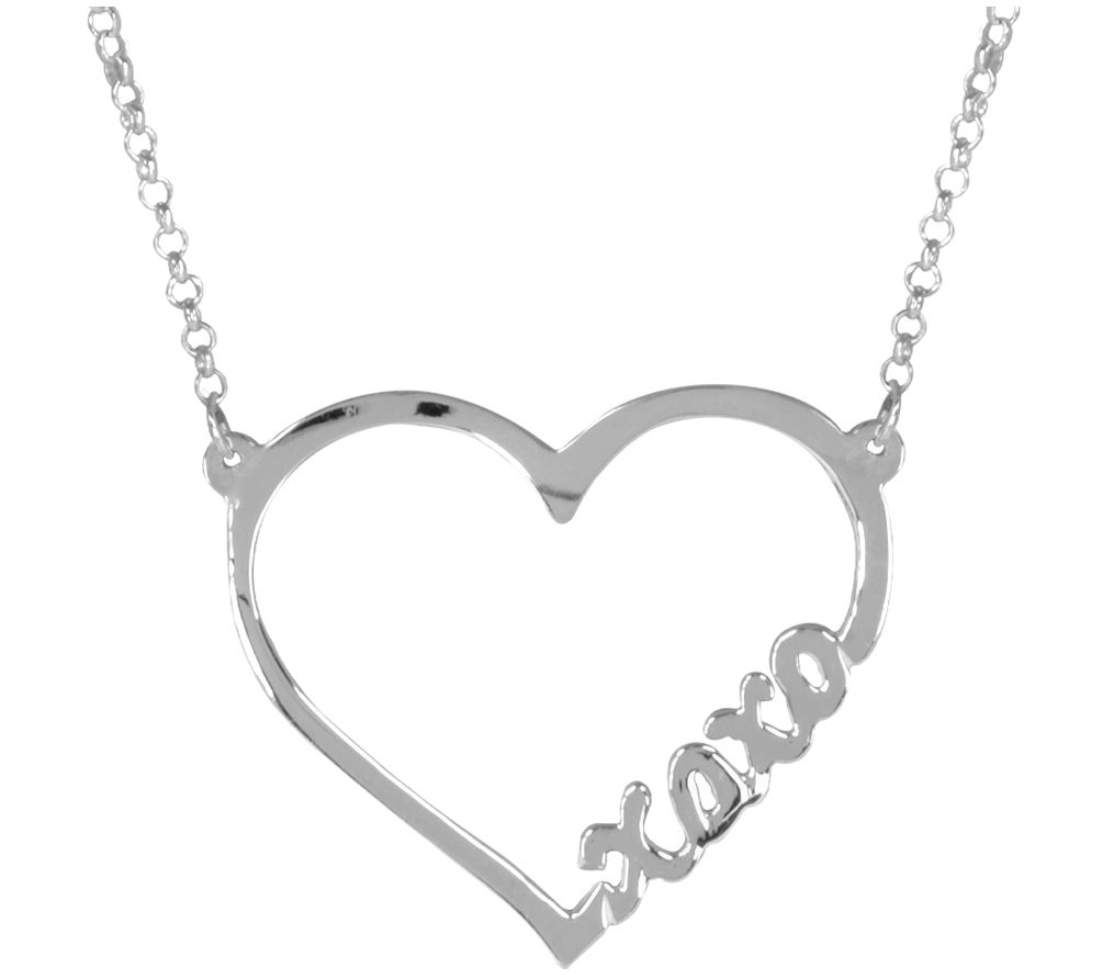 Open Heart "Hugs and Kisses" Sterling Silver Ne klace