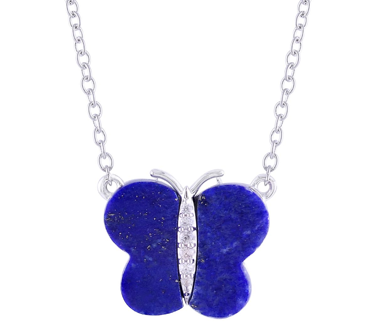 Generation Gems Sterling Silver Gemstone Butter fly Necklace