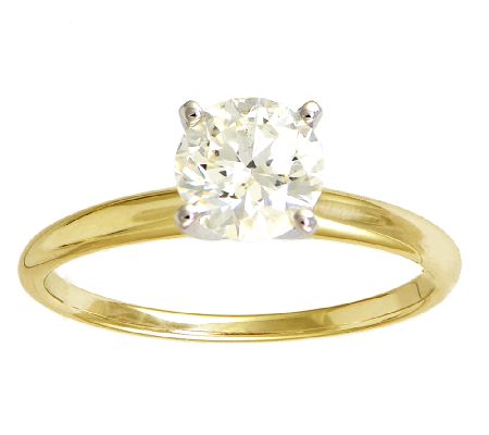 Affinity 1.00 cttw Diamond Solitaire Ring, 14K Yellow Gold