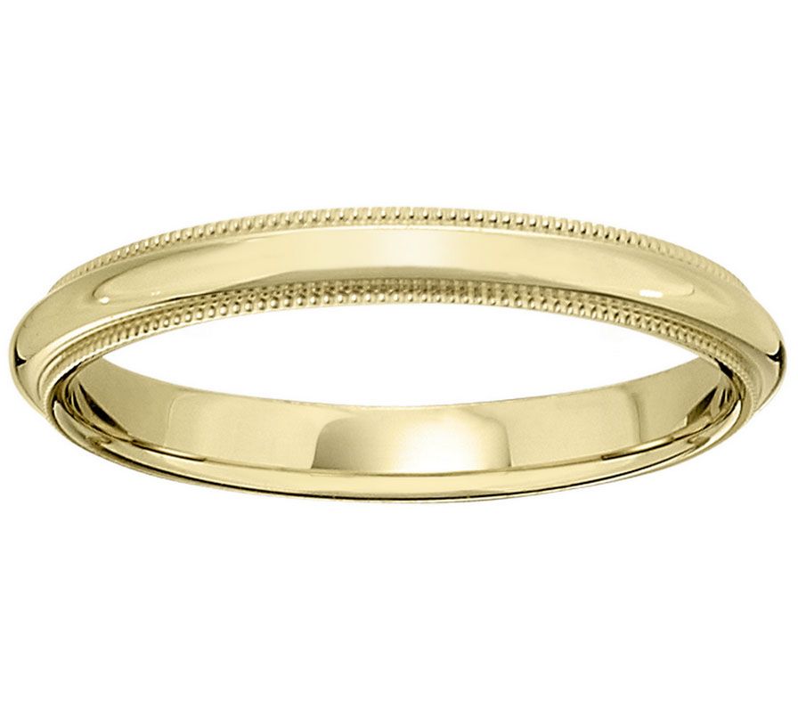 Men's 18K Yellow Gold 3mm Milgrain Wedding Band