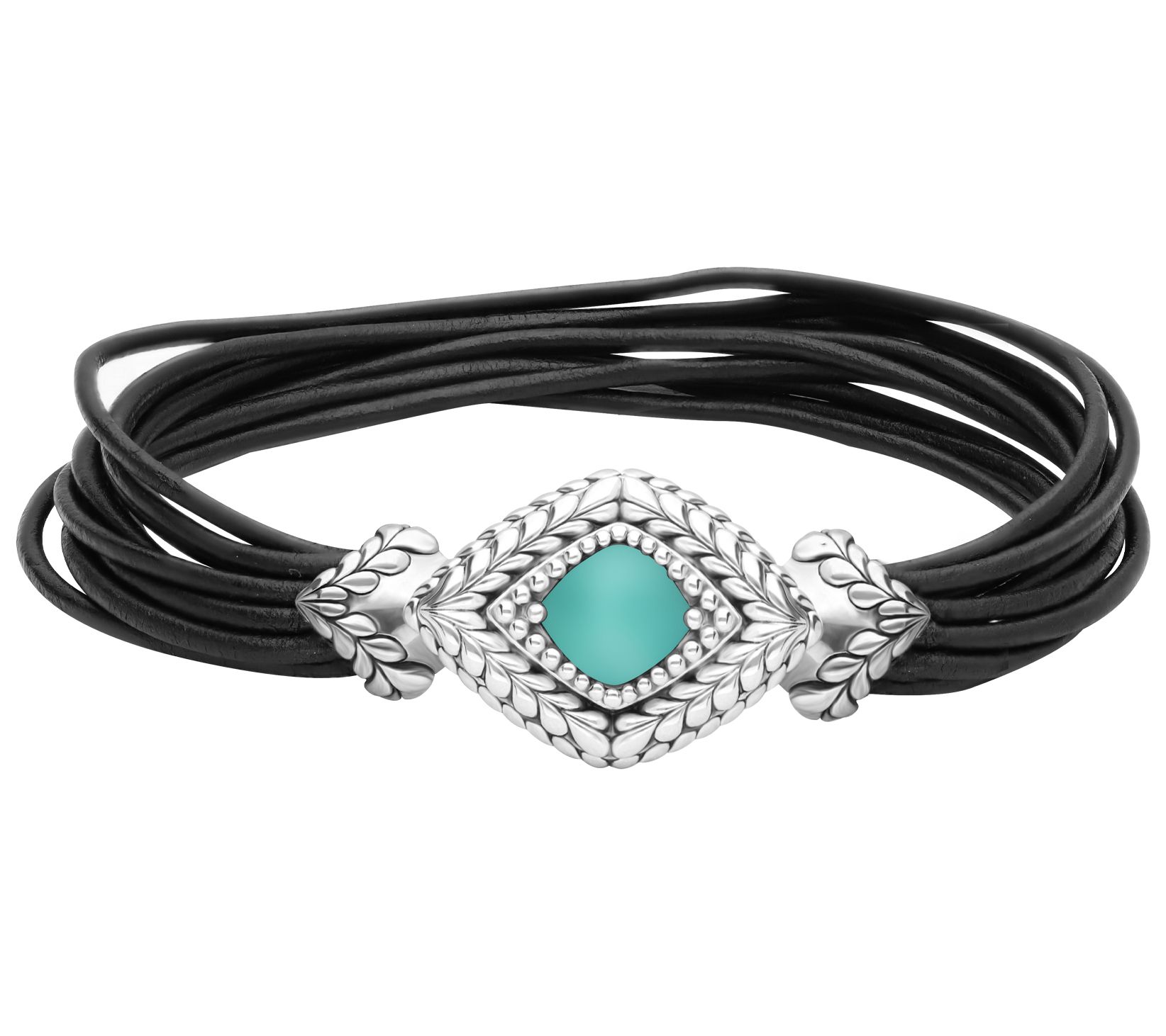 Tiffany Kay Studio Sterling Silver Turquoise Le ather Bracelet