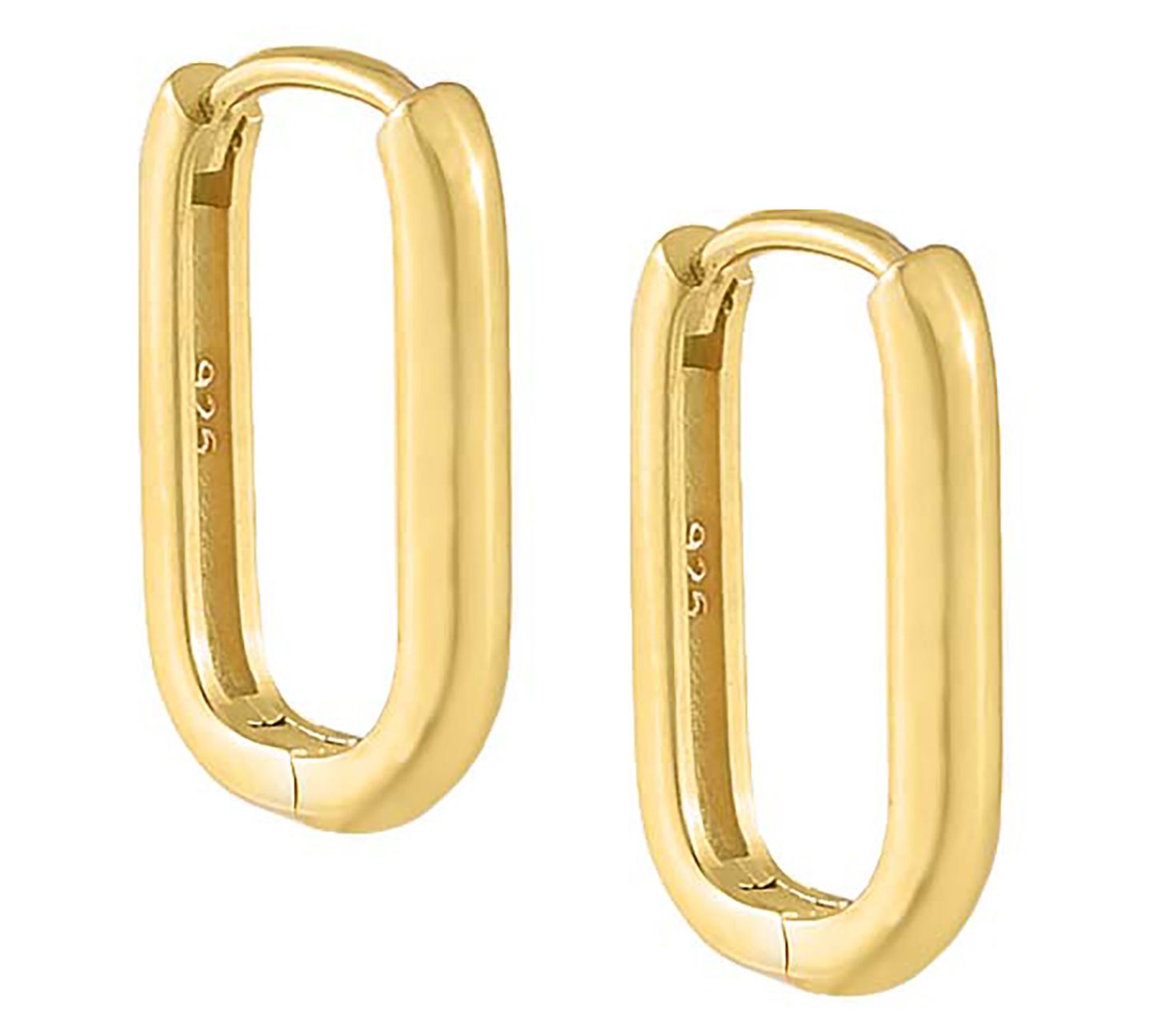 By Adina Jewels 14K Gold Plated Oval Hoop Earri gs